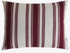 Prostokątny Poduszka 30x40 Cm Z Lnu Norvek Czerwony Wino - Biały Gardenia - Sklum