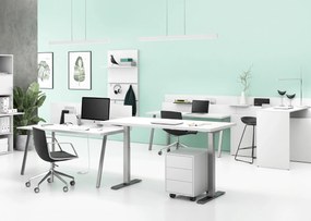Biurko SINGLE LAYERS bez przegród, białe