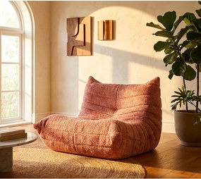 Różowy worek do siedzenia z materiału bouclé Mask – Mauro Ferretti