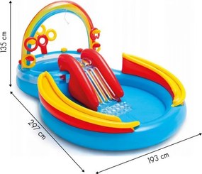 Dmuchany basen dziecięcy Intex 453 - wodny plac zabaw ze zjeżdżalnią i fontanną