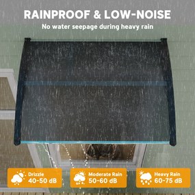 Outsunny Zadaszenie, nad drzwi wejściowe, dla wejść i okien, 100Dł x 75S x 23W cm, Czarne