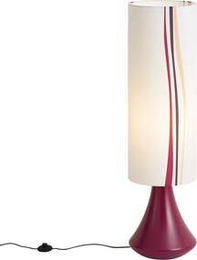 Lampa podłogowa retro fioletowa z wielokolorowym abażurem z tkaniny - Mina