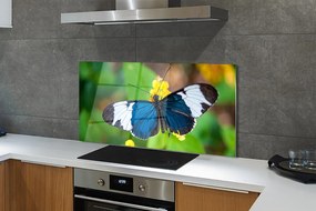 Panel Kuchenny Szklany Egzotyczny Motyl na Płatkach