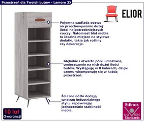Wąska szafka na nóżkach szary dąb sonoma - Lamoro 3X