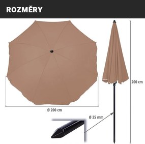STILISTA Parasol ogrodowy, 2 m, antracyt