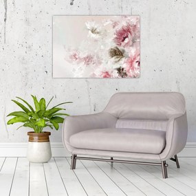 Obraz - Malowanie różowych kwiatów (70x50 cm)