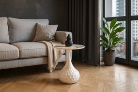 Okrągły stolik kawowy biały marmur - Anter