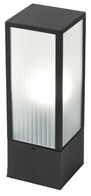 Inteligentna lampa podłogowa zewnętrzna czarna z żebrowanym szkłem 40 cm z WiFi A60 - Charlois