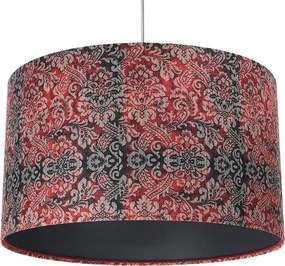 Czerwono-grafitowa lampa wisząca z abażurem - 5X S374 K5-P16