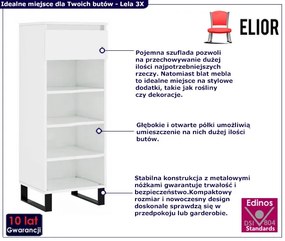 Biała szafka na buty do przedpokoju połysk - Martisa 3X