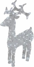 Świetlna dekoracja świąteczna Renifer - 100 cm, zimna biel