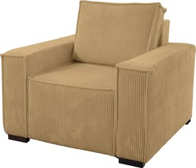 Fotel z podnóżkiem SMART SET, musztardowy