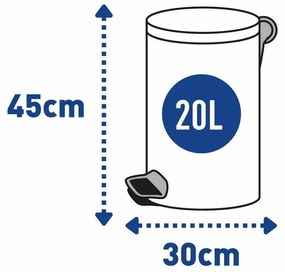 Alda Kosz na śmieci z pedałem Freedom Fresh 20 l,biały, 20 l