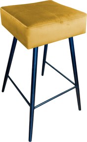 Hoker MAX krzesło barowe tkanina Welur podstawa metalowa : Kolor nogi - Czarna stożek, Kolor tkaniny - VELVET - MG15, Typ siedziska - Siedzisko stałe