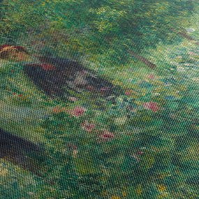 Obraz - Auguste Renoir, Picking Flowers, reprodukcje (z zegarem) (90x30 cm)