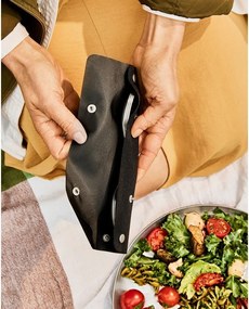 Widelce ze stali nierdzewnej w kolorze srebra zestaw 4 szt. Spork – Black + Blum