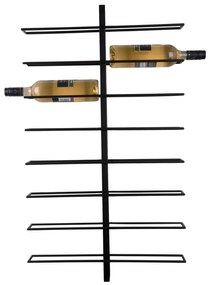 Czarny wiszący metalowy regał na wino liczba butelek 16 Dual – PT LIVING