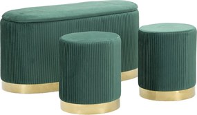 Ławka z Miejscem do Przechowywania VKH876, Zielony, 80x37x42 cm, Kendra Home