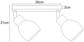 Czarna lampa sufitowa druciane reflektory - S155-Mikela