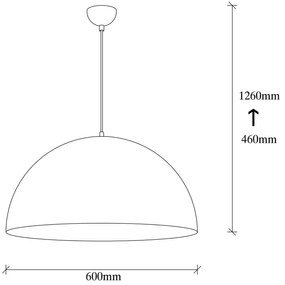 Czarna lampa wisząca z metalowym kloszem ø 60 cm Sivano – Opviq lights