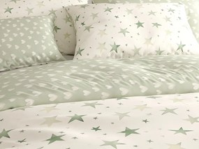 PrzytulneMieszkanie.pl PrzytulneMieszkanie.pl Pościel z mikrofibry STARS HEARTS zielone Rozmiar pościeli: 70 x 90 cm | 140 x 200 cm