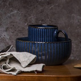 Altom Miska porcelanowa Reactive Stripes niebieski, 15 cm