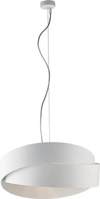 Astro - Lampa wisząca z żelaza lakierowanego na biało, z regulowanym stalowym kablem, 2 światła, 122 mm - Ø46 mm - BL207-2-BCO