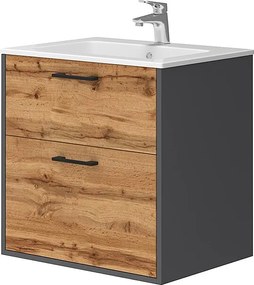 Zestaw mebli łazienkowych antracyt/złoty dąb 61x46.5x61.5 lanco