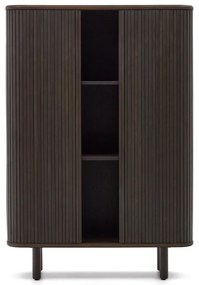 Ciemnobrązowa szafka w dekorze jesionu z drzwiami przesuwnymi 110x140 cm Mailen – Kave Home