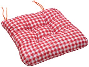 Poduszka na krzesło Soft kratka czerwona