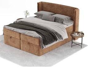 Pomarańczowe łóżko boxspring ze schowkiem 180x200 cm Passion – Maison de Rêve