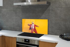 Szklany Panel Elegancja w Garniturze w Kratę