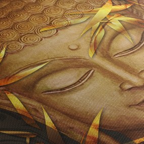 Obraz - Złoty Budda (z zegarem) (90x30 cm)