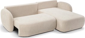 Masseno Narożnik AMICO z funkcją spania i pojemnikiem na pościel Narozniki L, Rozkładana sofa - Beżowy, ABRIAMO 3