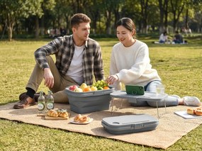 Składany kosz piknikowy TRIGO 3w1, szary