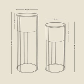 Złote stojaki na kwiaty glamour OSMOS, 2 osłonki