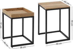 Zestaw 2 stolików kawowych Kahta 02 w stylu loftowym