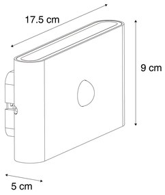 Zewnetrzna Czarna lampa ścienna z 4-stopniowym czujnikiem magnetycznym z możliwością ładowania LED - Batt Nowoczesny Oswietlenie zewnetrzne