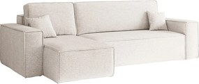 Narożnik BEST L z funkcją spania i pojemnikiem, tkanina Neve, Ecru, Lewy