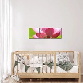 Obraz kwiatu lotosu (z zegarem) (90x30 cm)