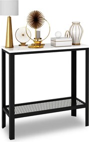 Konsola z metalowym stelażem w stylu loft czarny + biały połysk T8-N31