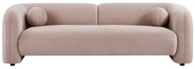 Kanapa 3-osobowa z różowego weluru - OVOTAS