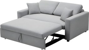 Kanapa 3-osobowa INIZOR z tkaniny, rozkładana – kolor jasnoszary