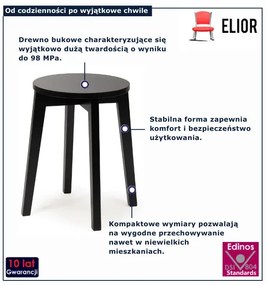 Czarny drewniany taboret W7-F42