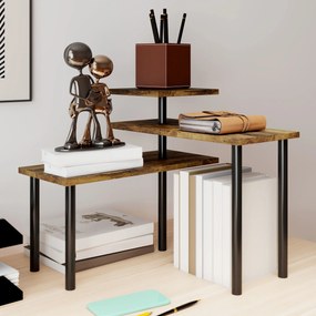 HOMCOM Regał kuchenny, Obracane regał na mikrofalówkę z 3 półkami, Industrialny regał metalowy, 40 x 18 x 36,5 cm