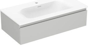 Mexen Orio szafka łazienkowa 90 cm z umywalką Vela, 1 szuflada, szara mat/biała mat - 91A10-09023-1-BF62-W23M01
