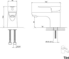 Bateria umywalkowa TIM