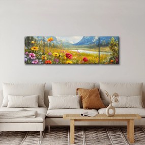 Obraz - Malowany krajobraz (170x50 cm)