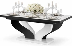 Rozkładany stół biało - czarny połysk C8-S91