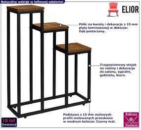 Loftowy trzypoziomowy kwietnik Z4-S54